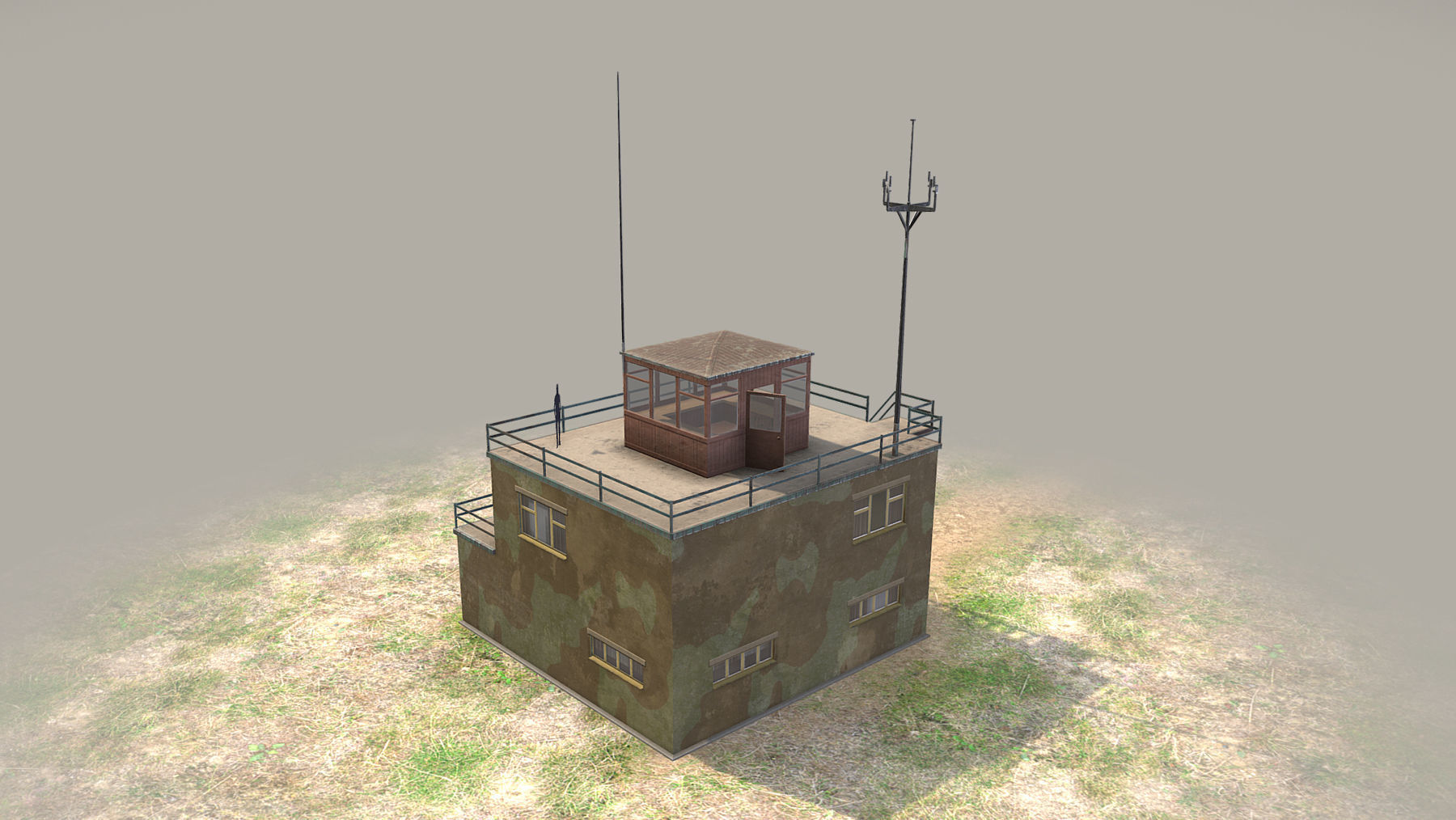 Airport ControlRoom 01 with Damage Low-poly 3D model_4