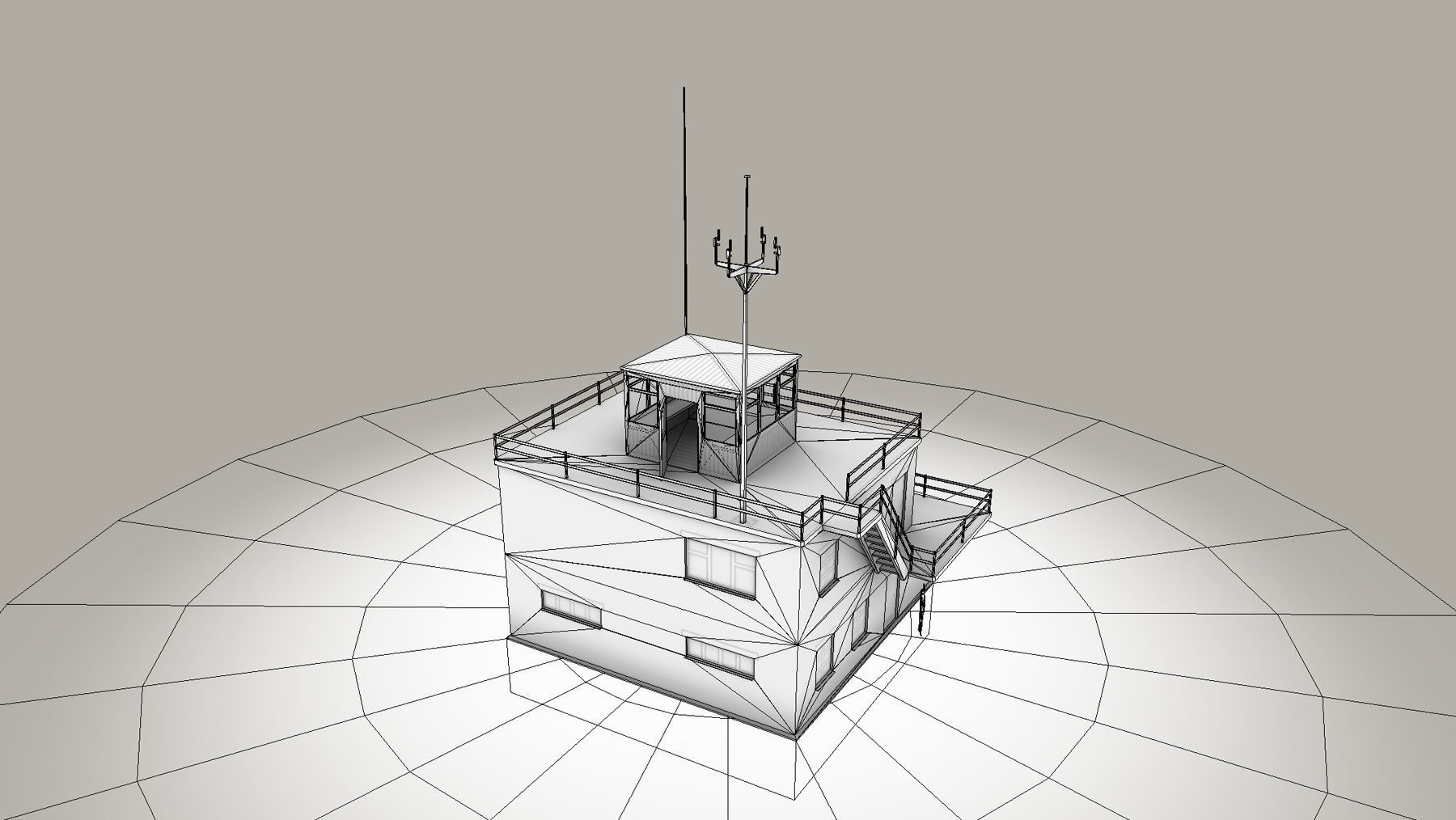 Airport ControlRoom 01 with Damage Low-poly 3D model_14