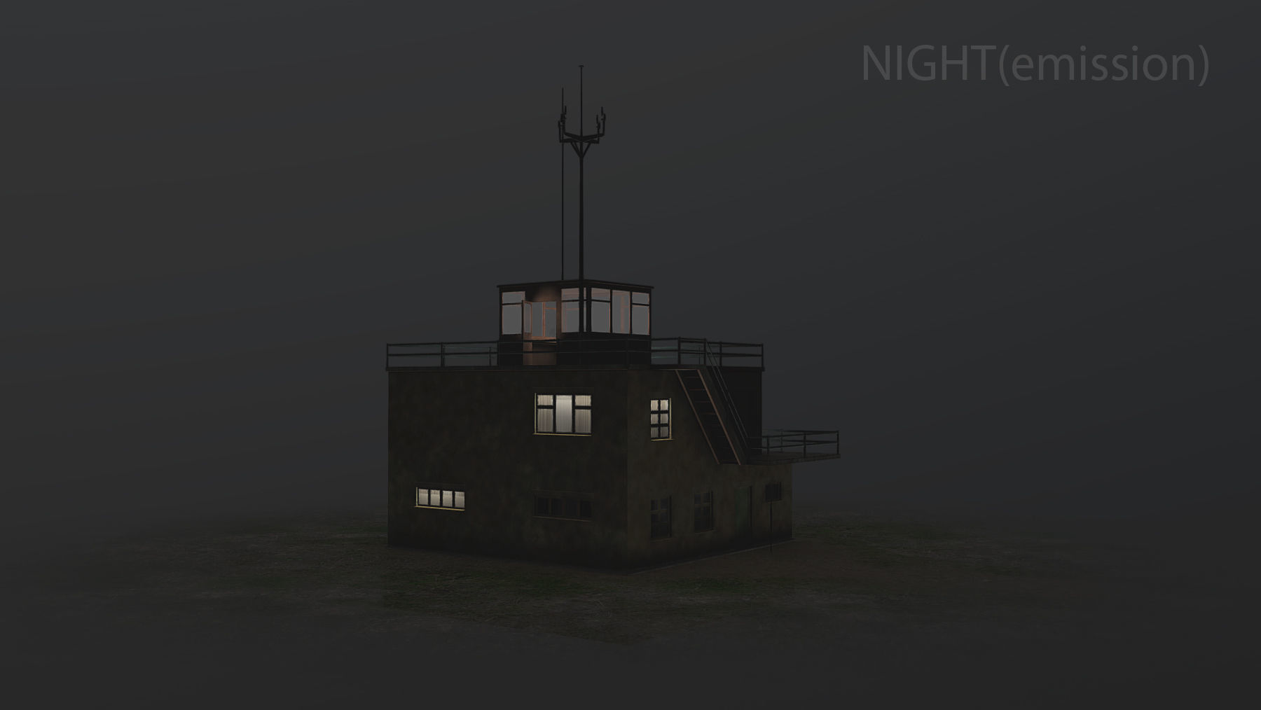 Airport ControlRoom 01 with Damage Low-poly 3D model_19