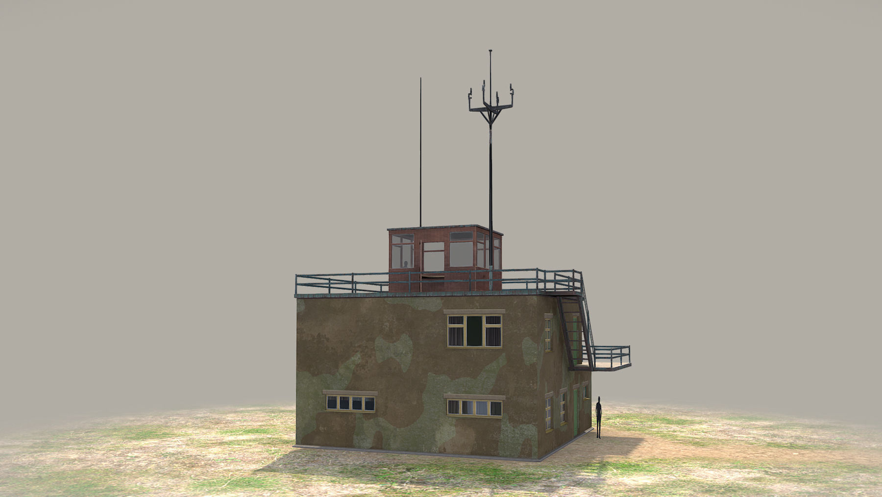 Airport ControlRoom 01 with Damage Low-poly 3D model_5