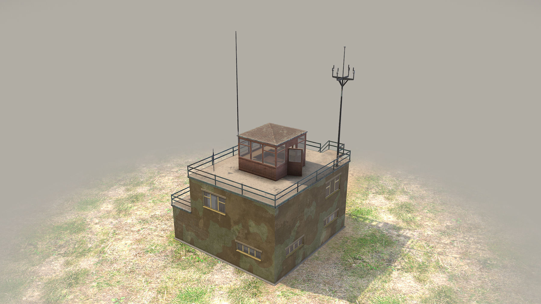 Airport ControlRoom 01 with Damage Low-poly 3D model_7