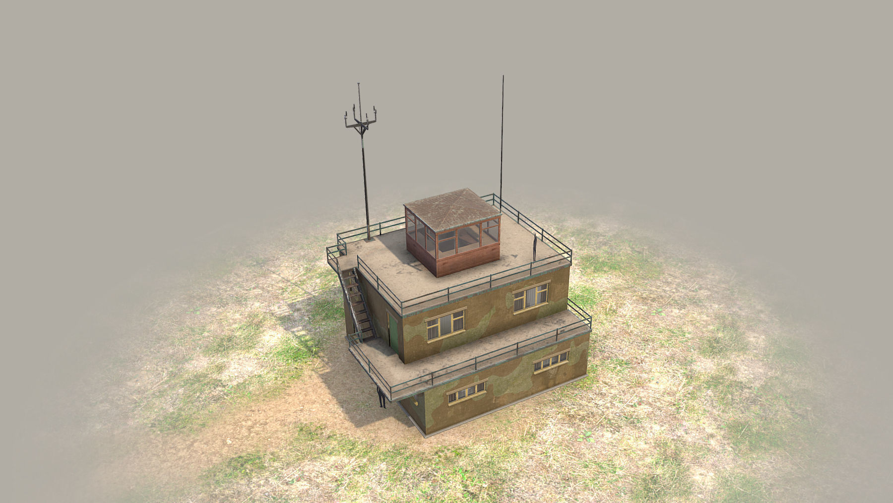 Airport ControlRoom 01 with Damage Low-poly 3D model_8