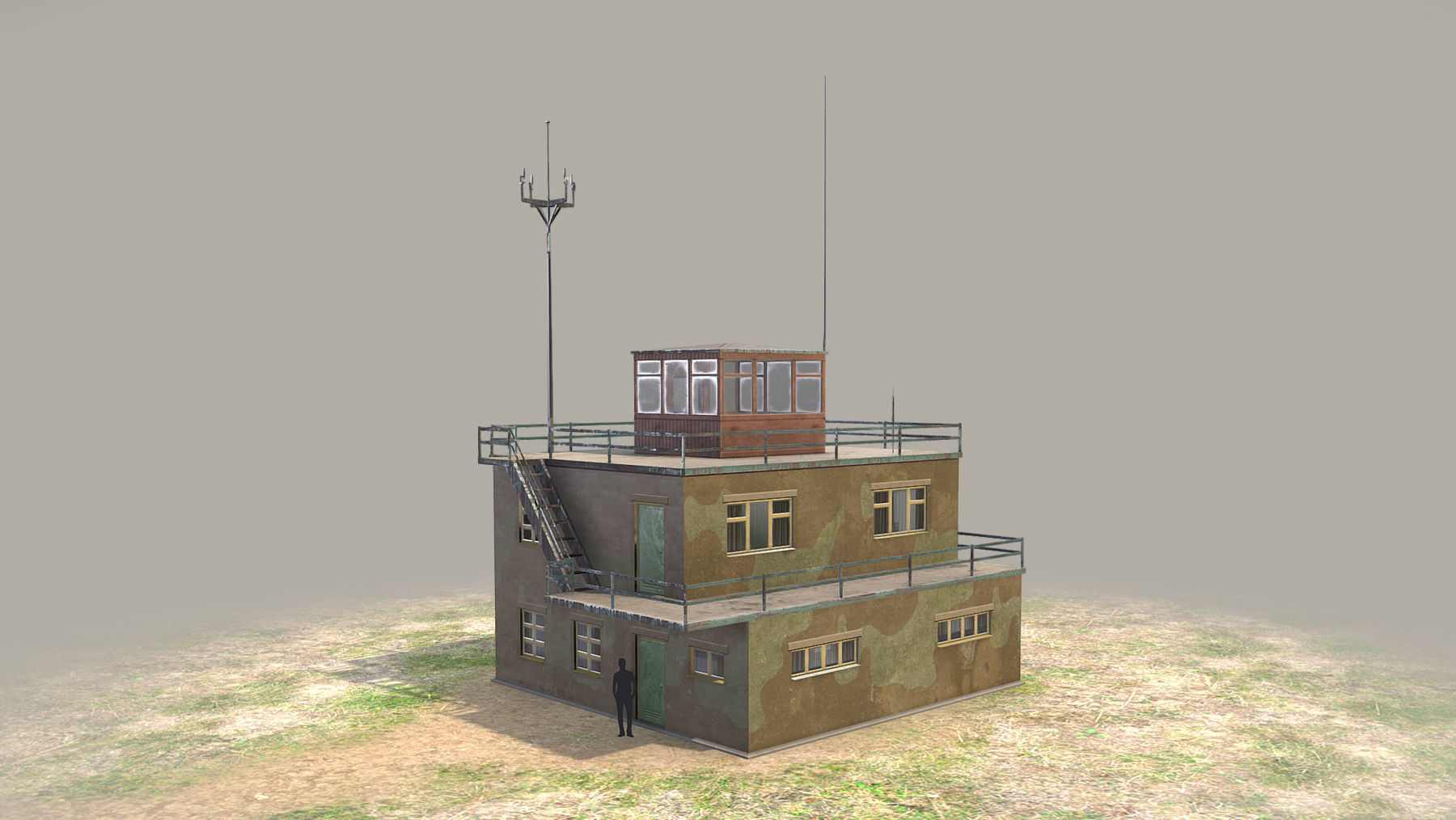 Airport ControlRoom 01 with Damage Low-poly 3D model_6
