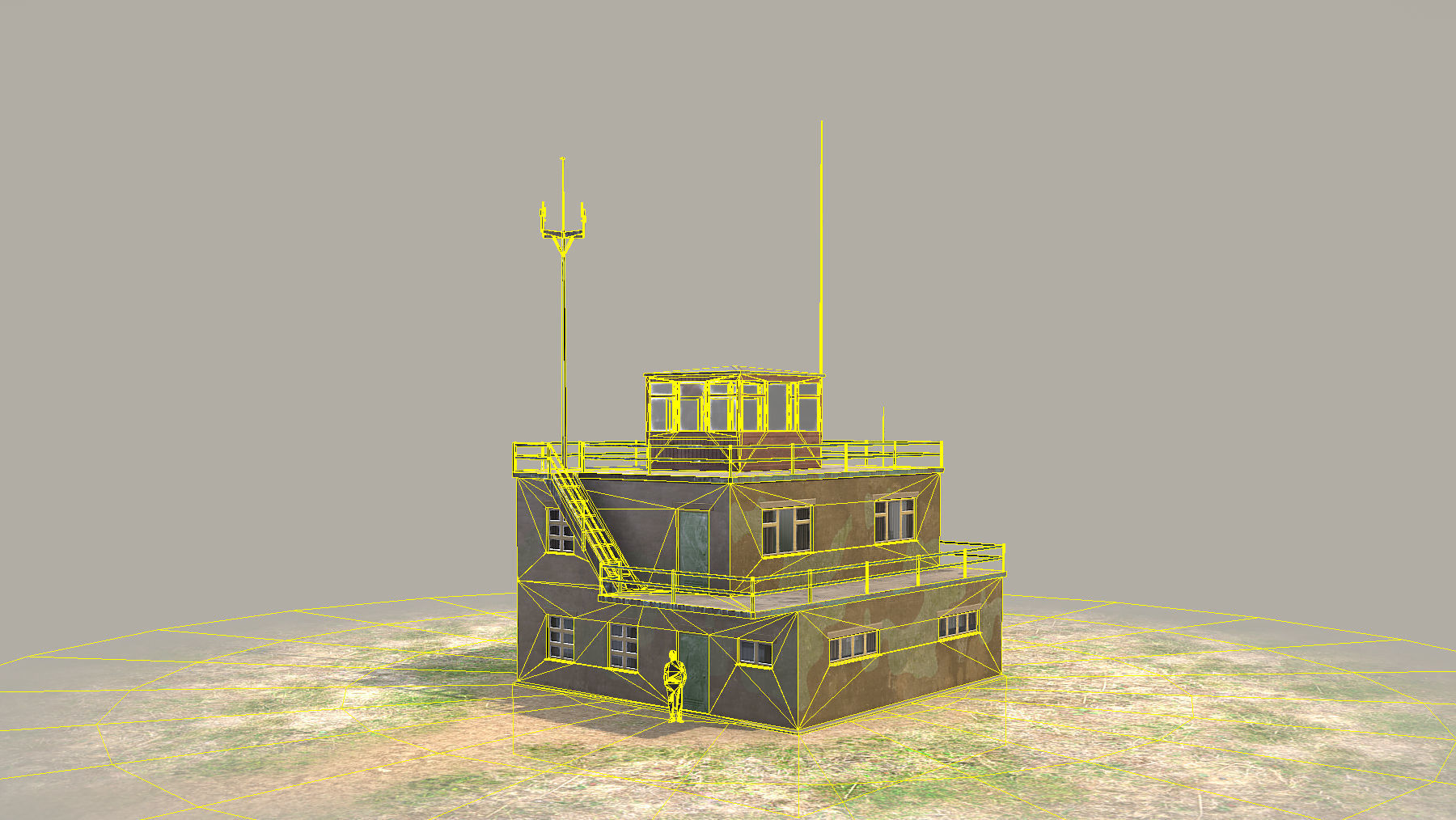 Airport ControlRoom 01 with Damage Low-poly 3D model_13