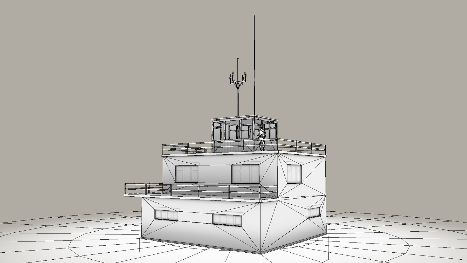 Airport ControlRoom 01 with Damage Low-poly 3D model_16