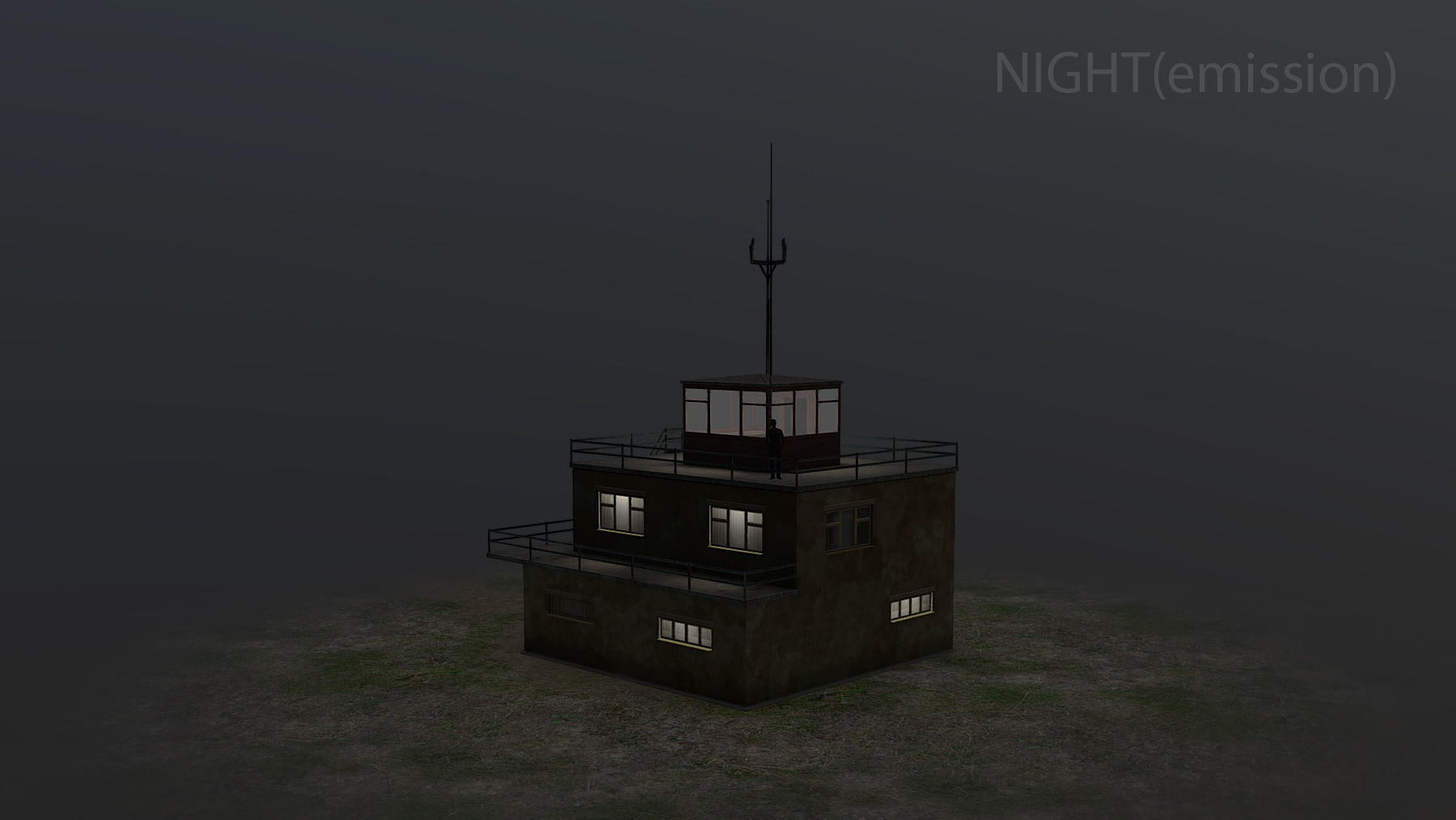 Airport ControlRoom 01 with Damage Low-poly 3D model_17