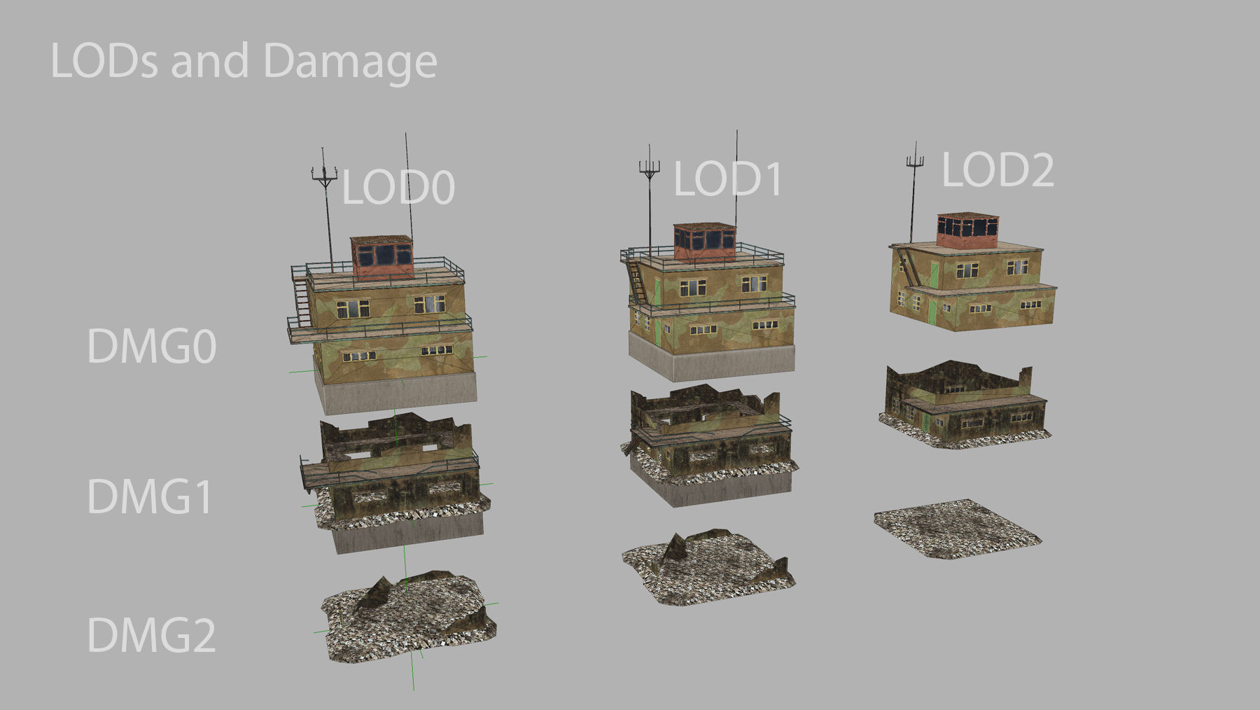 Airport ControlRoom 01 with Damage Low-poly 3D model_1