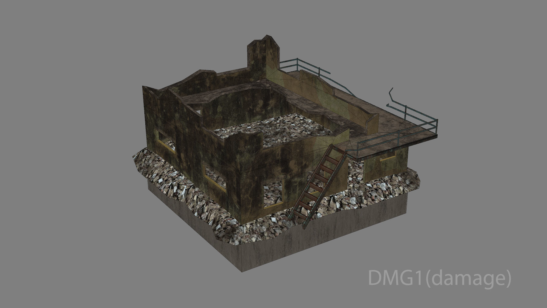 Airport ControlRoom 01 with Damage Low-poly 3D model_10