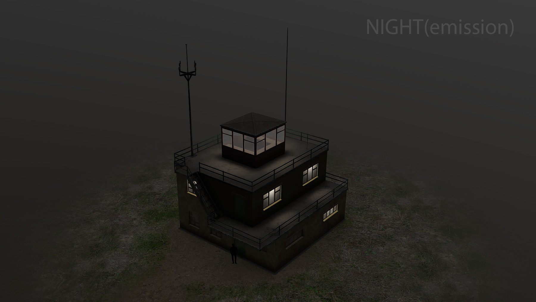 Airport ControlRoom 01 with Damage Low-poly 3D model_18