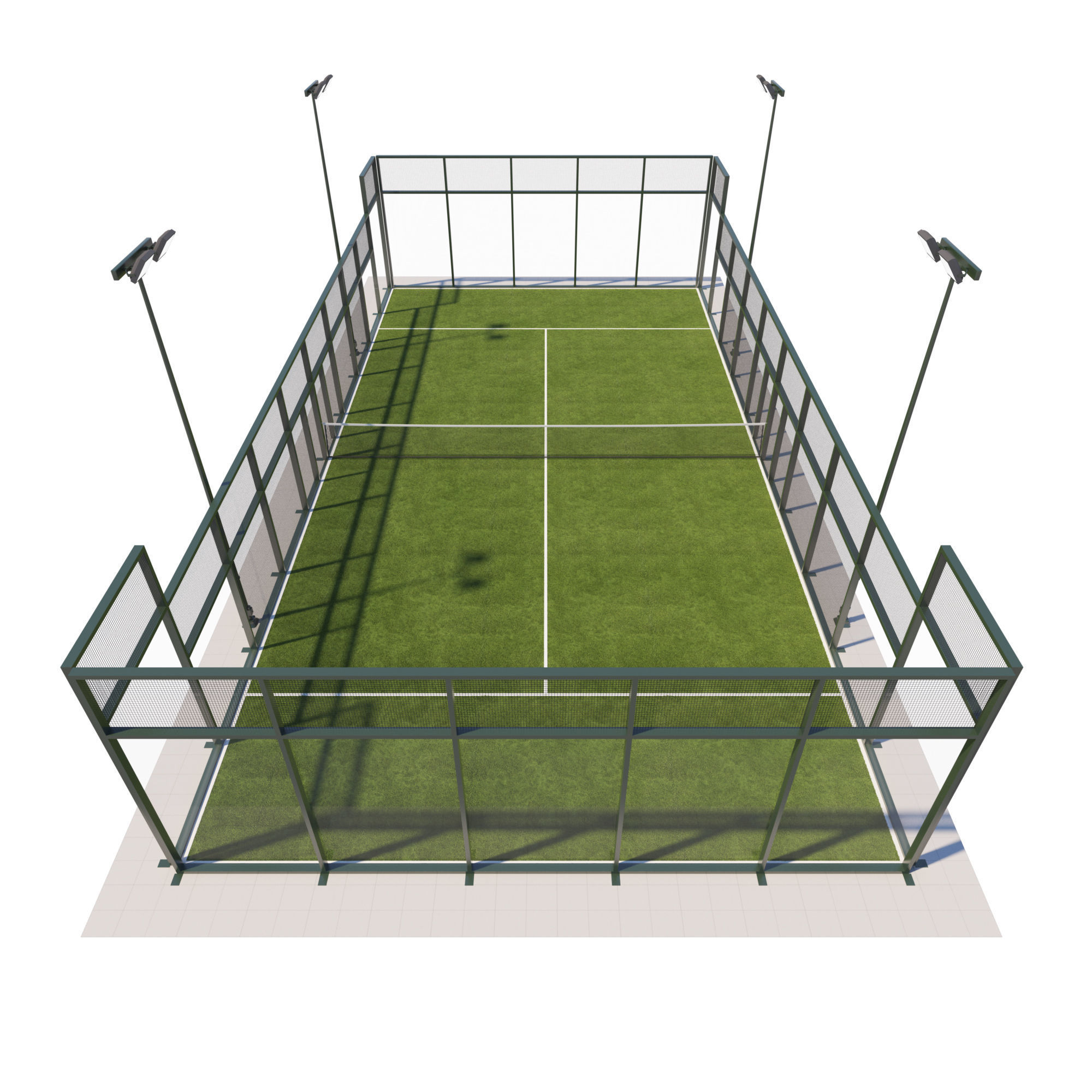 Padel Court 3D model_4