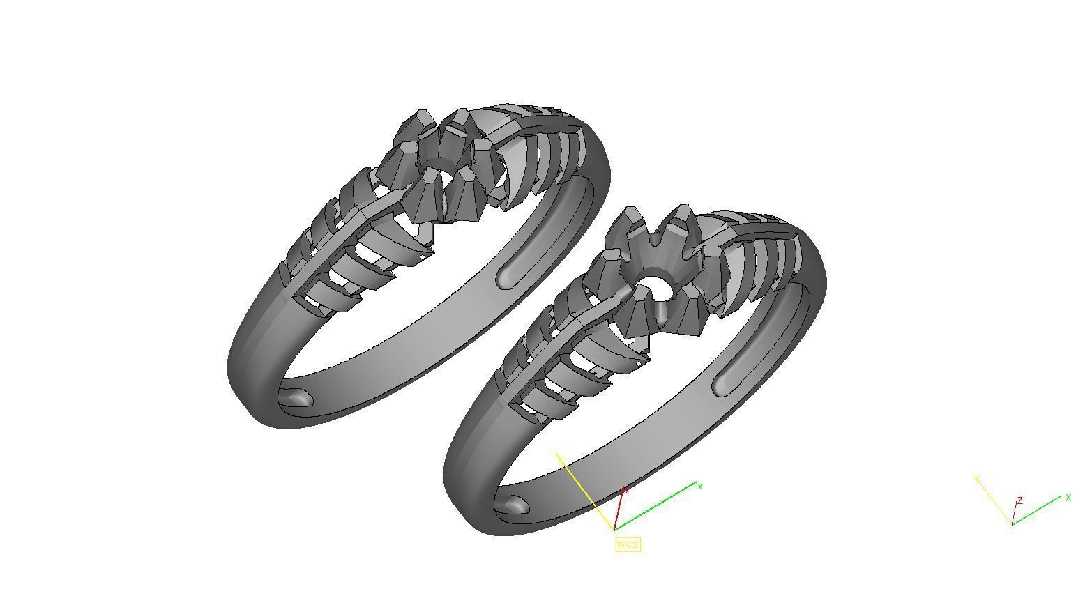 ring-111 silver ring with diamond in center 3D print model_7