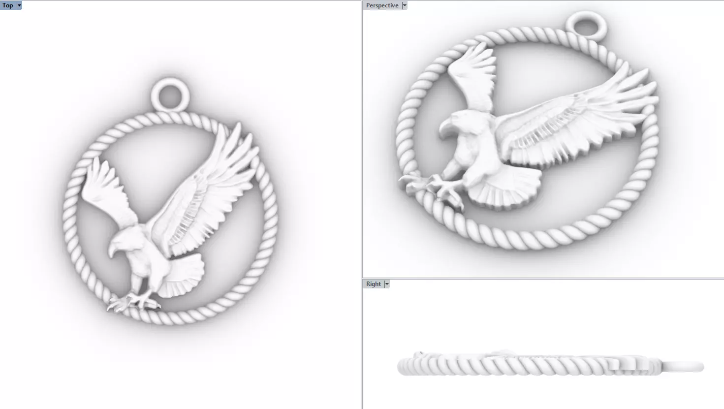 Eagle pendant 3D print model_0