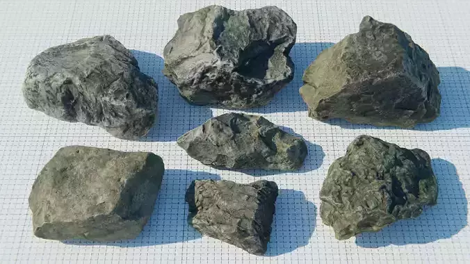 Rock Pack Vol 2 Photoscanned Rocks 7 total Free low-poly 3D model