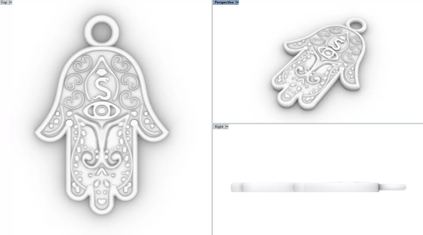 Hamsa pendant 3D print model_0