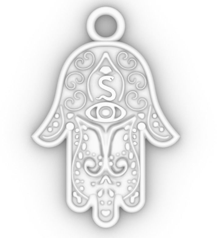 Hamsa pendant 3D print model_1
