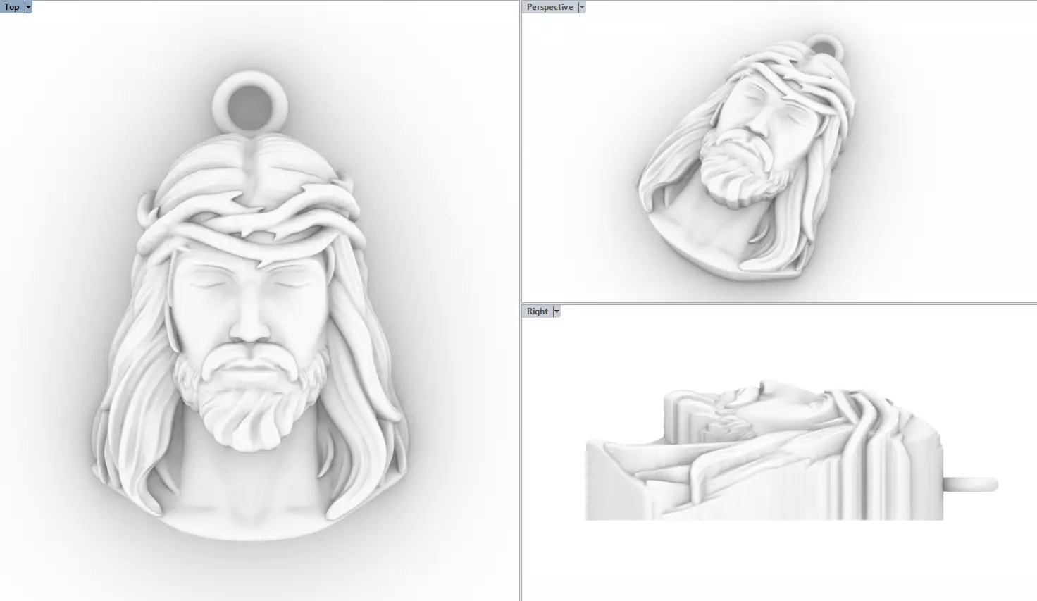 Jesus pendant 3D print model_0