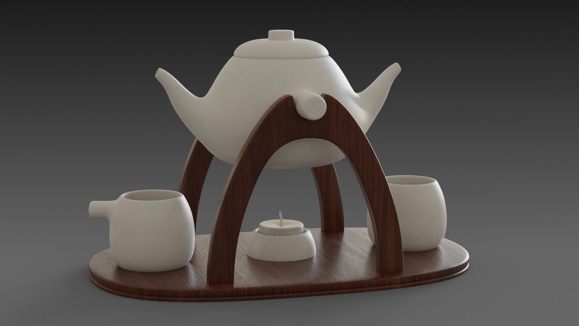 Teapot warmer set 3D model_4