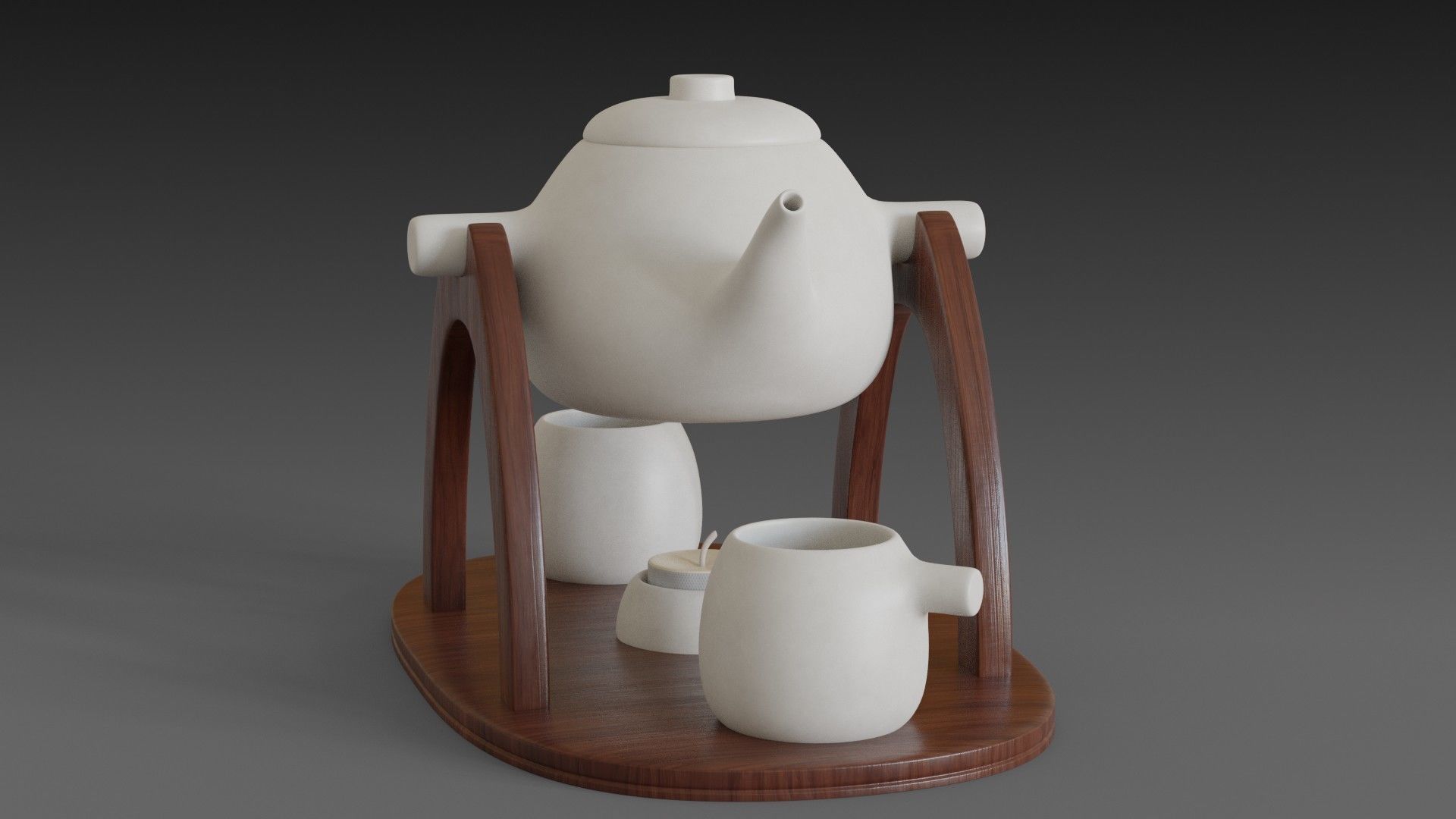 Teapot warmer set 3D model_2