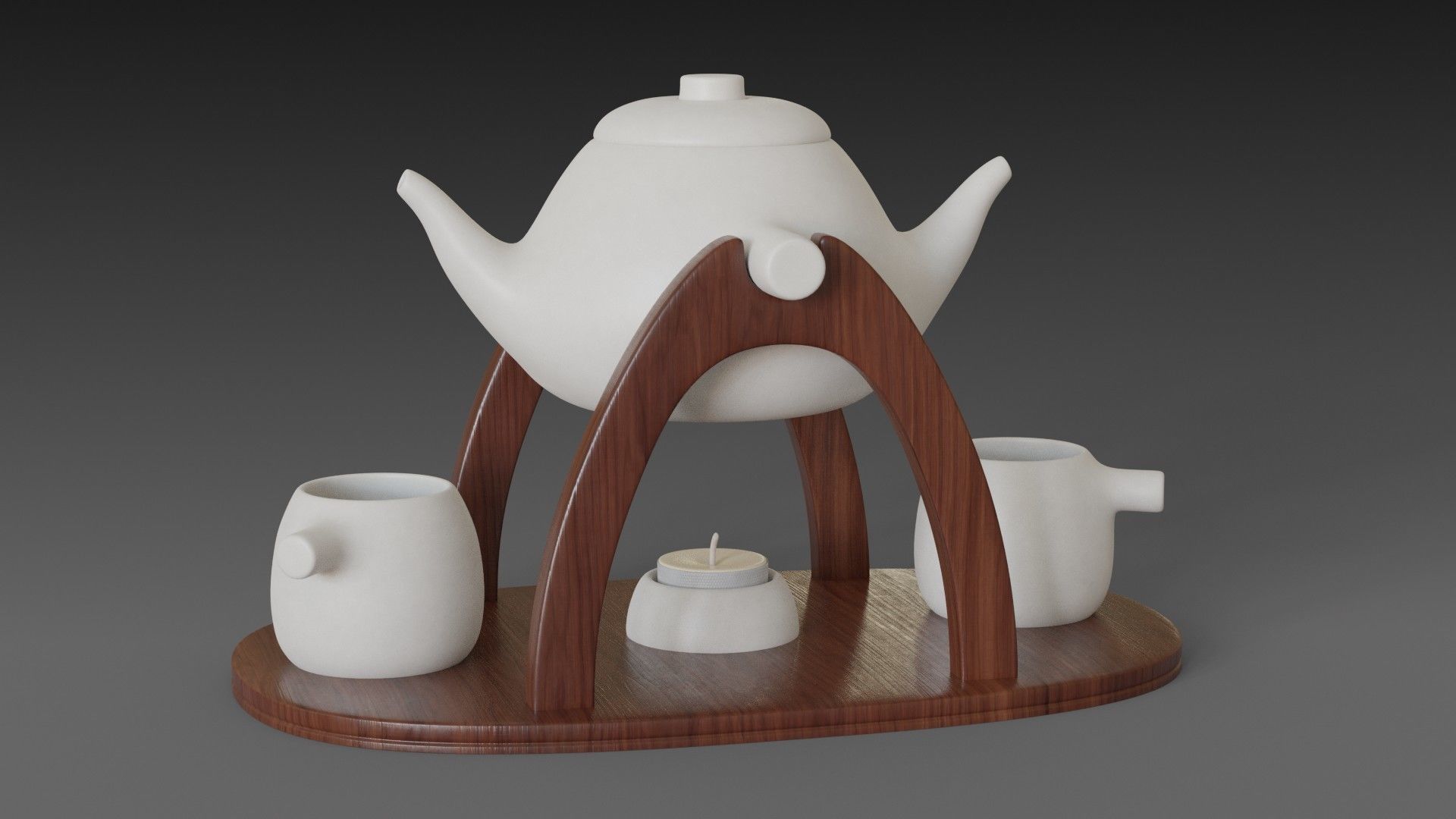 Teapot warmer set 3D model_0