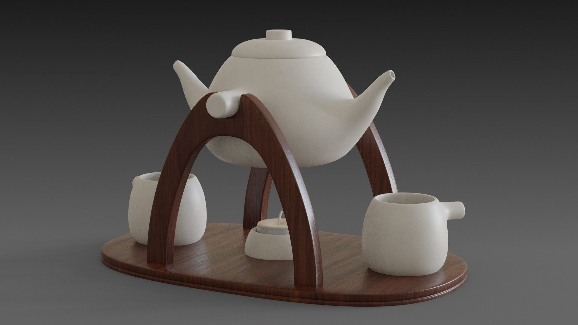 Teapot warmer set 3D model_3