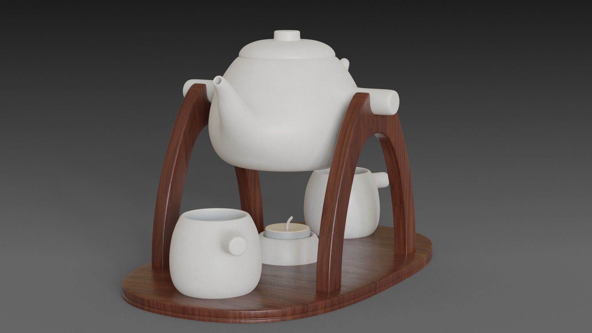 Teapot warmer set 3D model_1