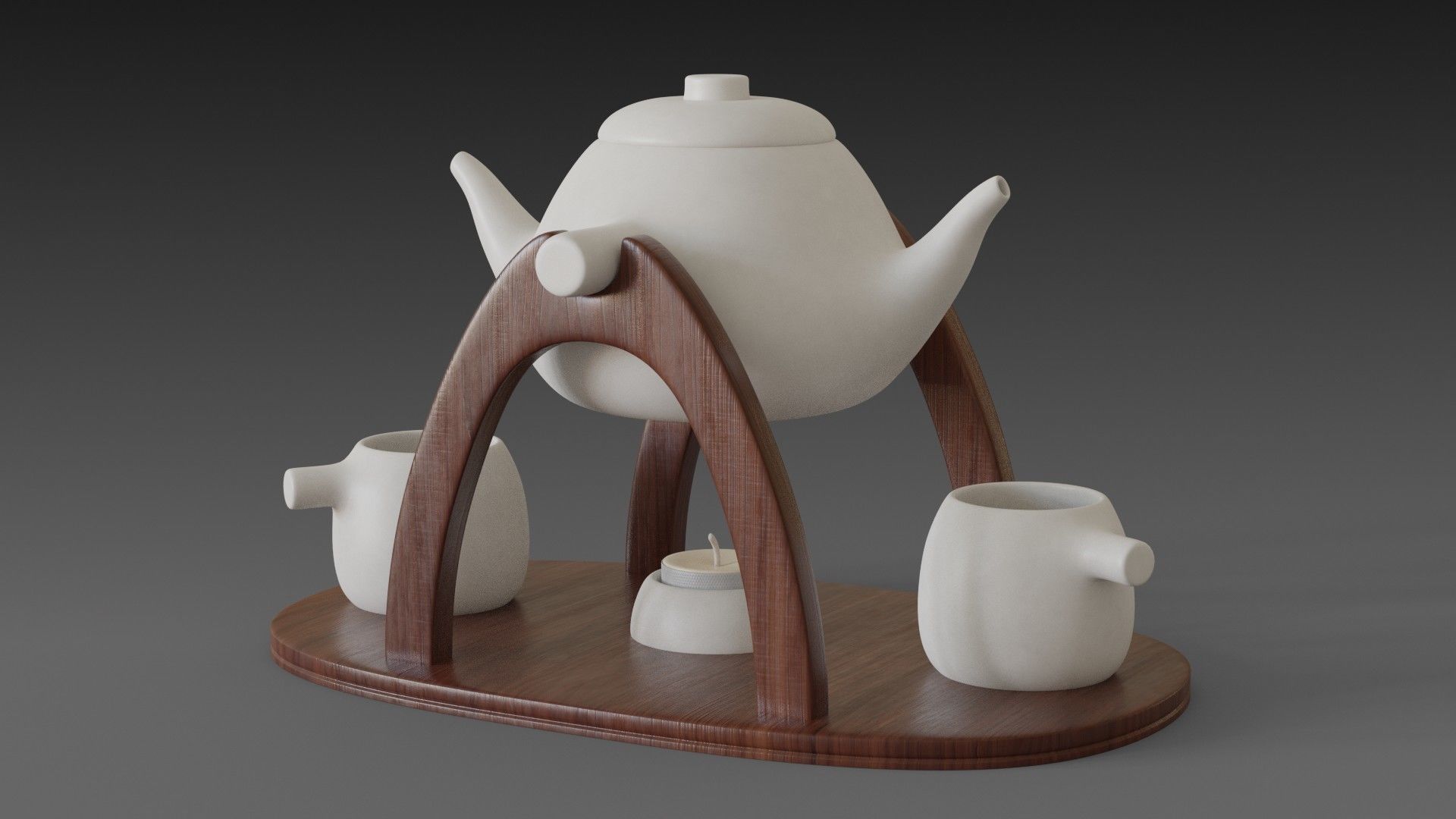Teapot warmer set 3D model_6