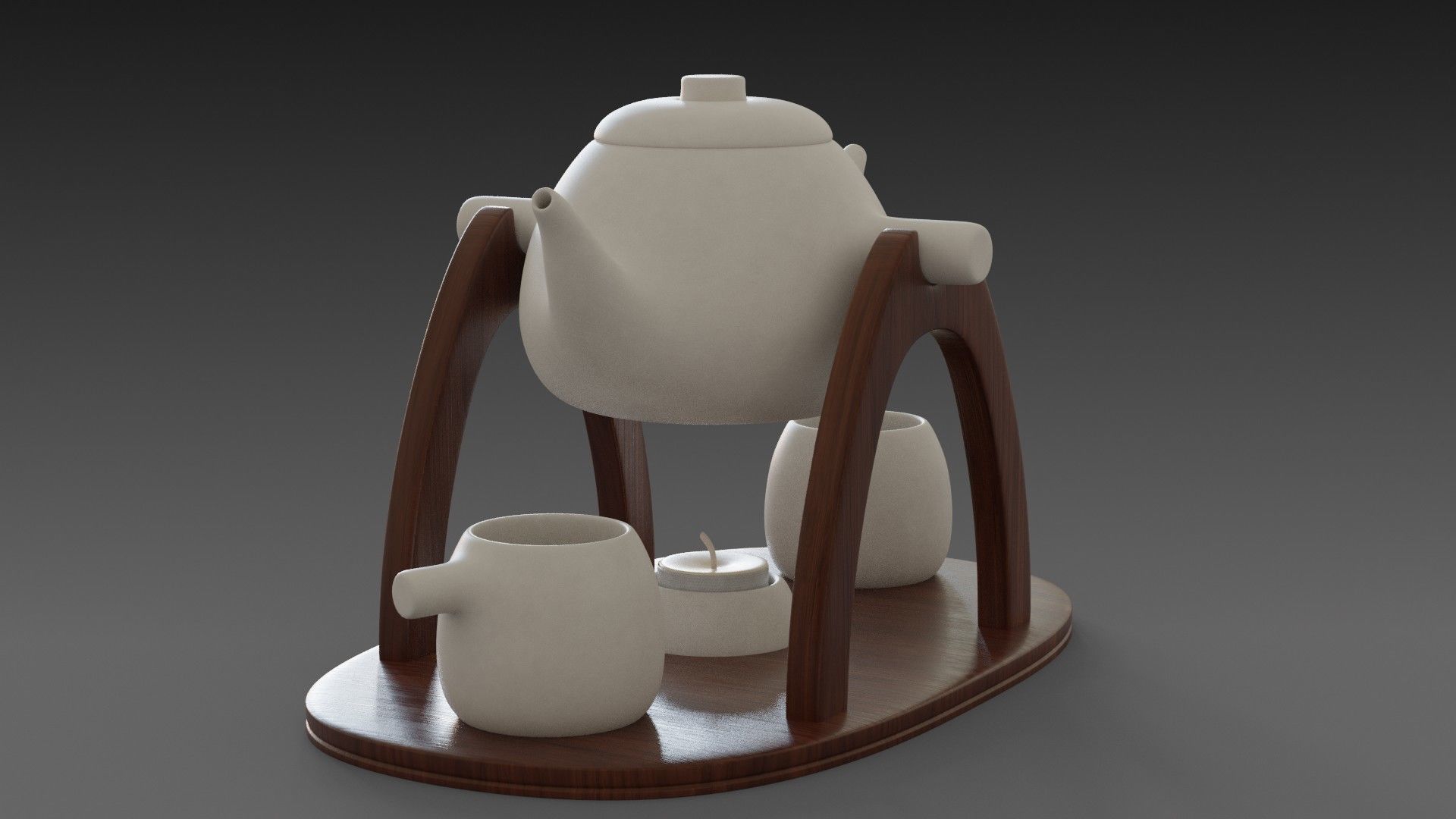 Teapot warmer set 3D model_5