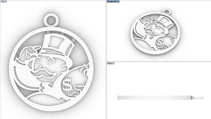 monopoly man pendant 3D print model