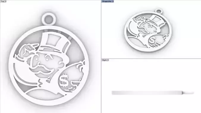 monopoly man pendant 3D print model