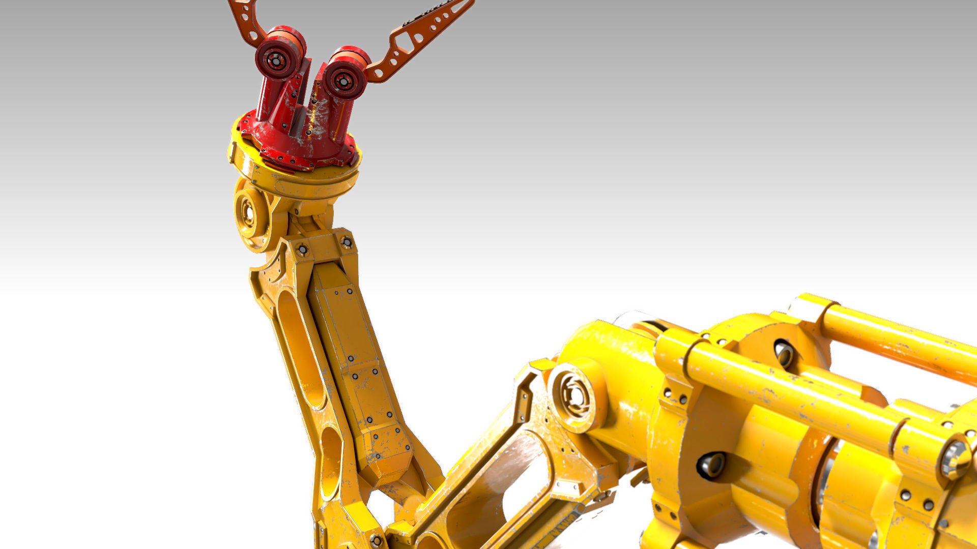 Robotic Arm PBR Rigged Low-poly 3D model_10