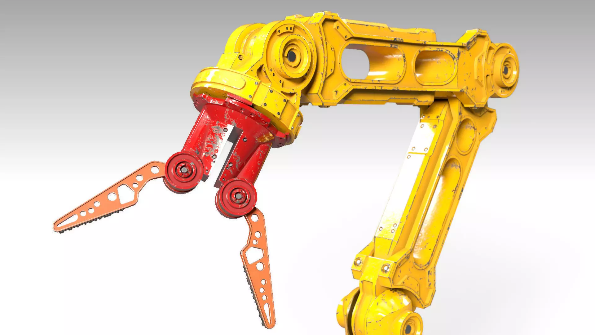 Robotic Arm PBR Rigged Low-poly 3D model_0