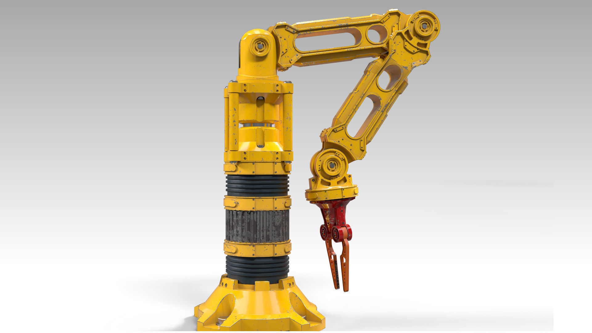 Robotic Arm PBR Rigged Low-poly 3D model_3