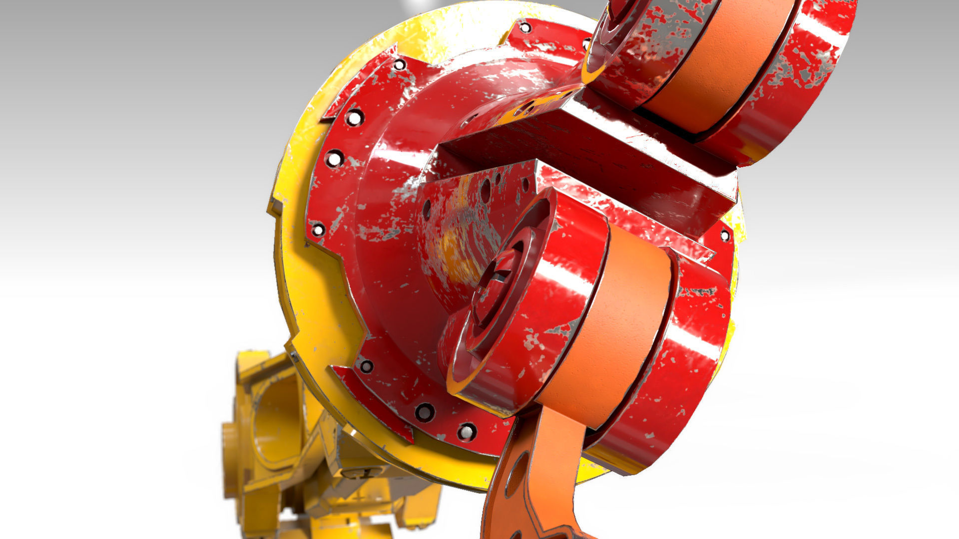 Robotic Arm PBR Rigged Low-poly 3D model_6