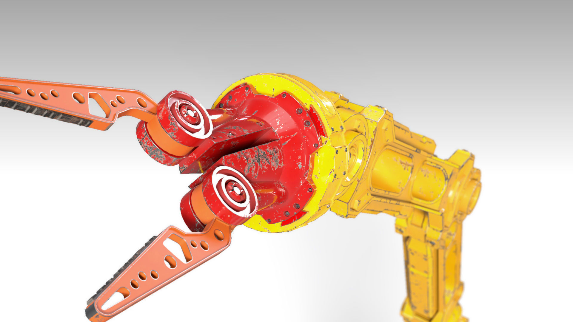 Robotic Arm PBR Rigged Low-poly 3D model_4