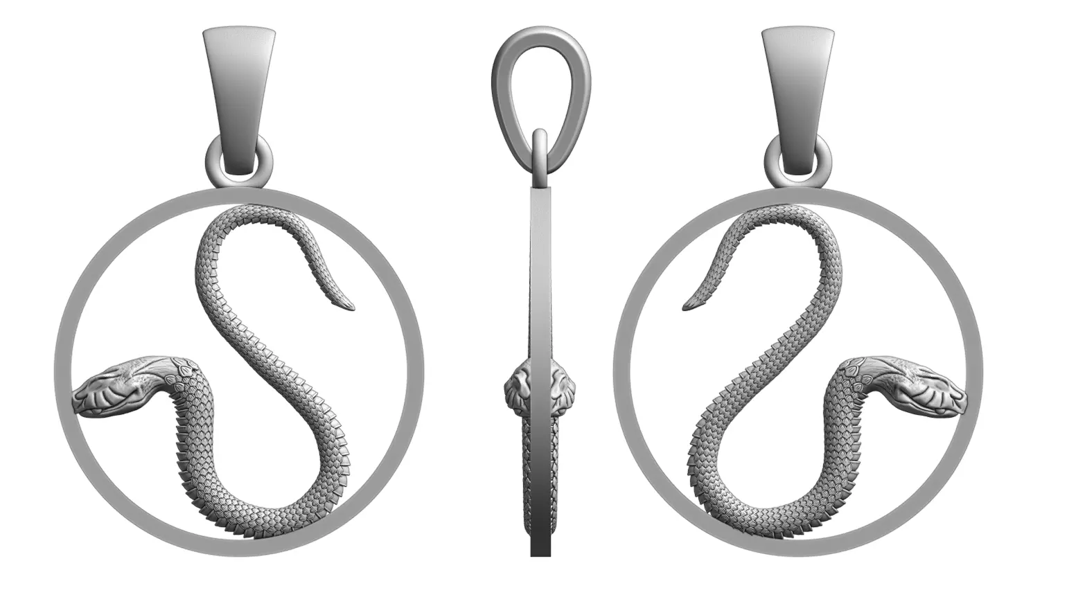 Snake pendant 3D print model