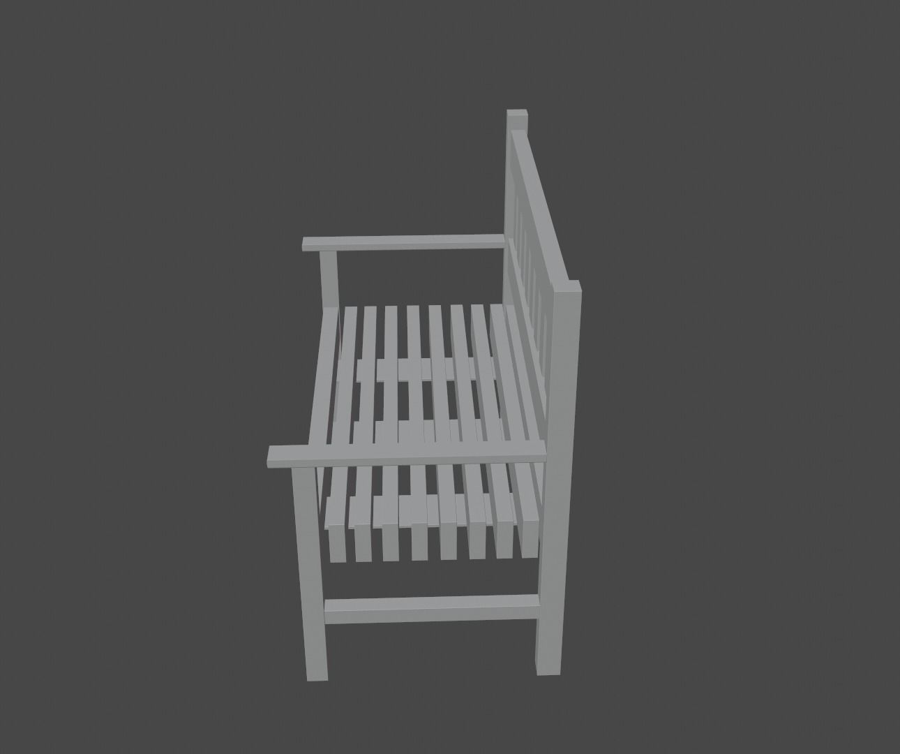 Terrace Bench Low-poly 3D model_29