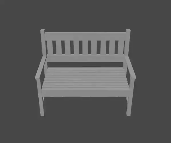 Terrace Bench Low-poly 3D model