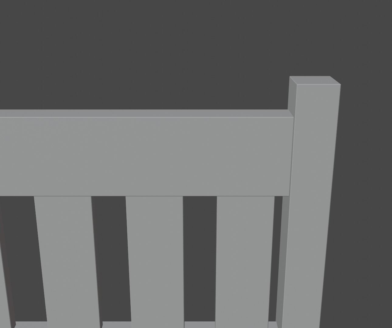 Terrace Bench Low-poly 3D model_11