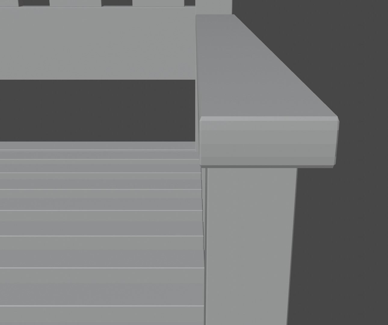 Terrace Bench Low-poly 3D model_14