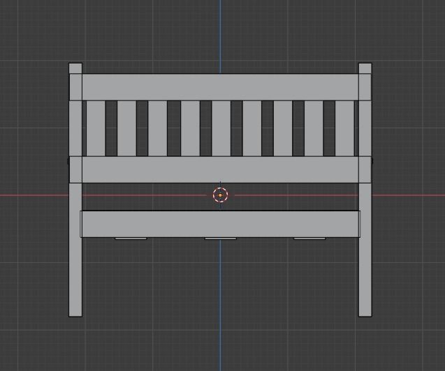 Terrace Bench Low-poly 3D model_20