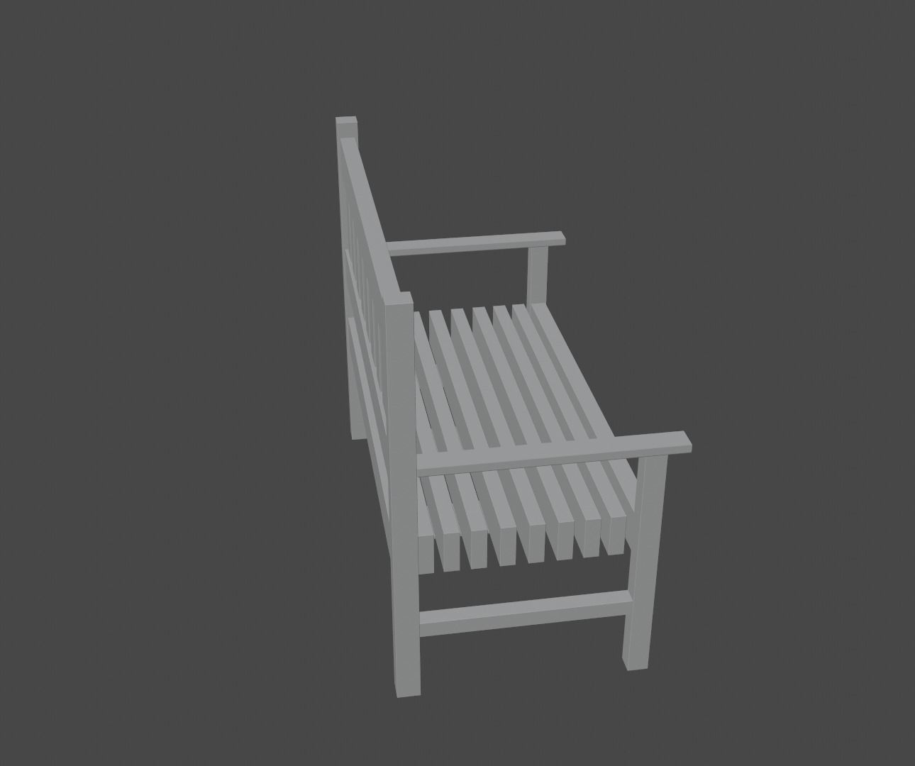 Terrace Bench Low-poly 3D model_26