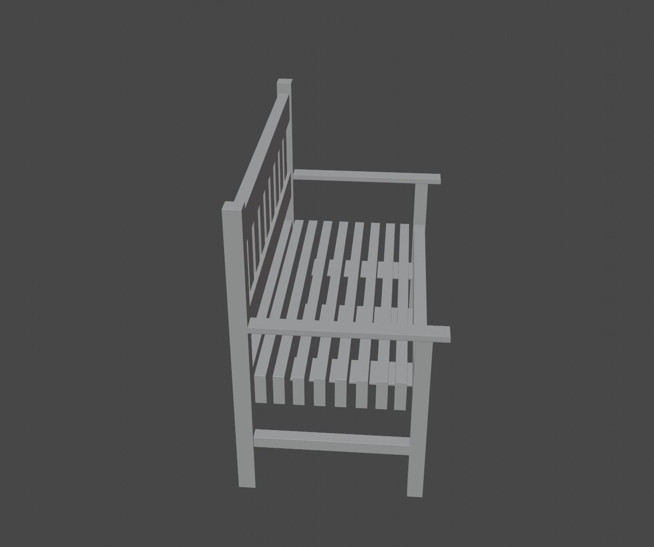 Terrace Bench Low-poly 3D model_25
