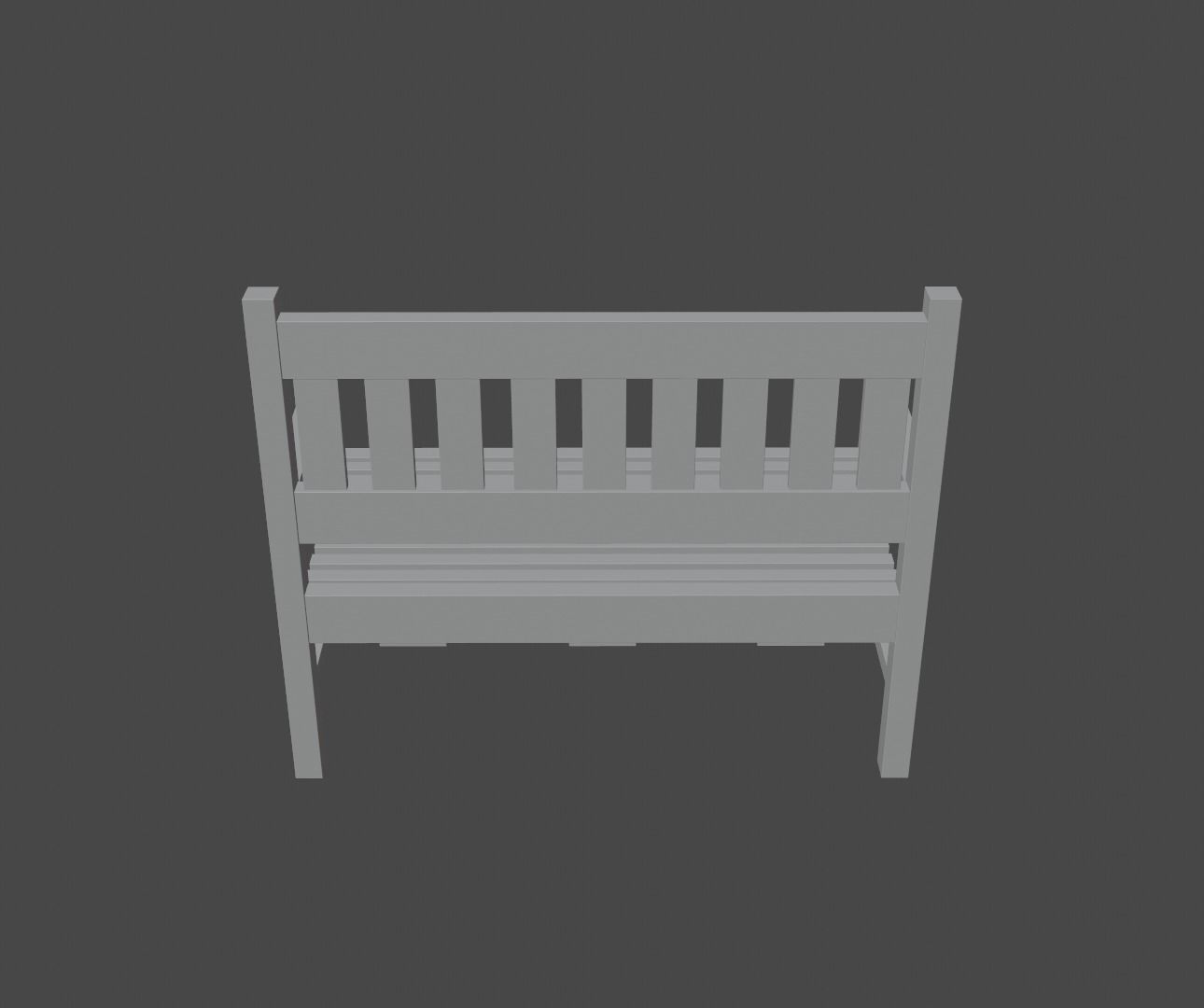 Terrace Bench Low-poly 3D model_27
