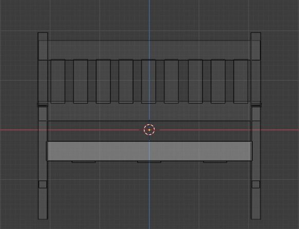 Terrace Bench Low-poly 3D model_17