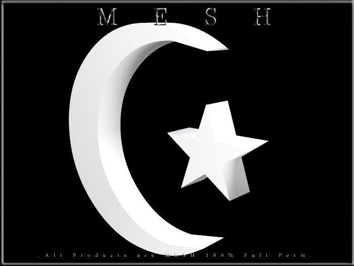 MOON AND LITTLE STAR Low-poly 3D model_1