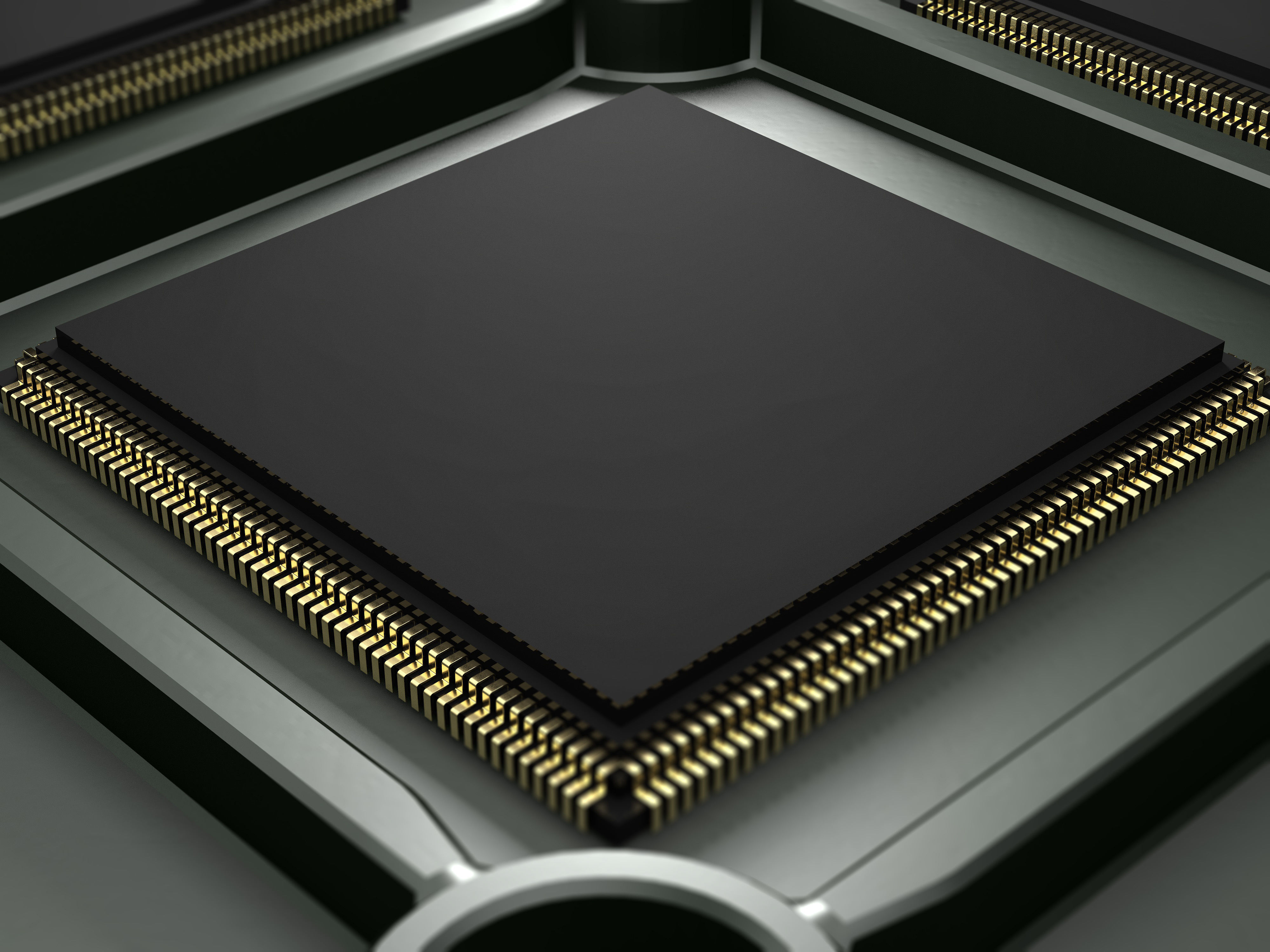 CPU computer processor or electronic chip on tray 3D model_3