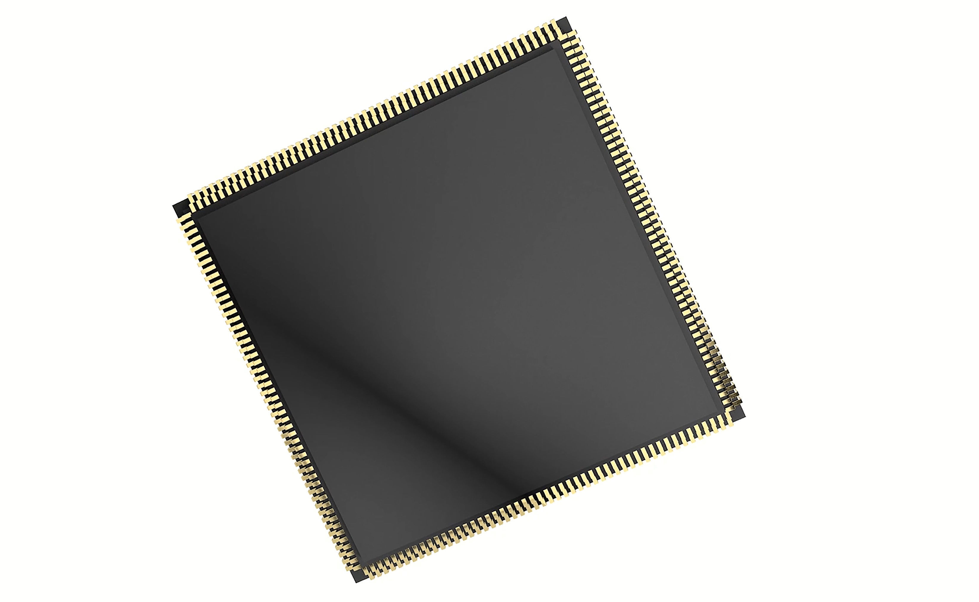 CPU computer processor or electronic chip on tray 3D model_1