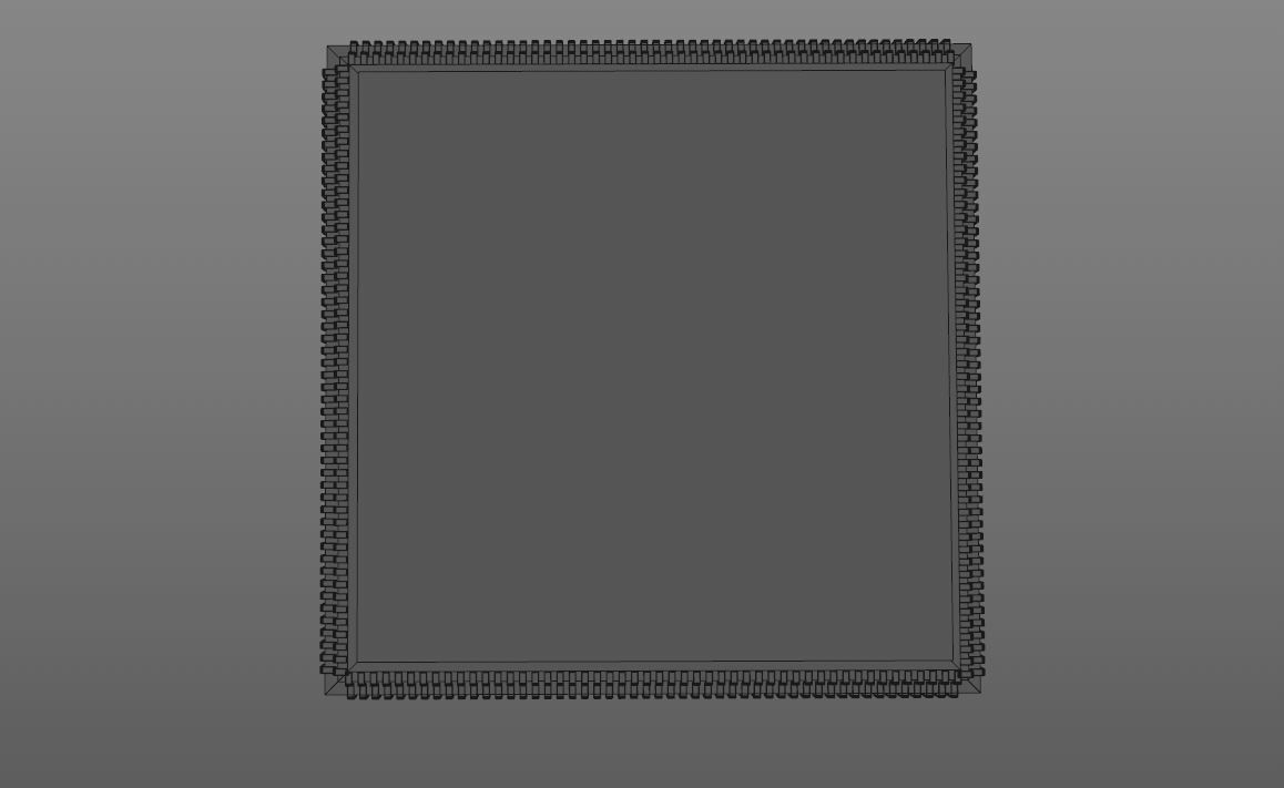CPU computer processor or electronic chip on tray 3D model_4