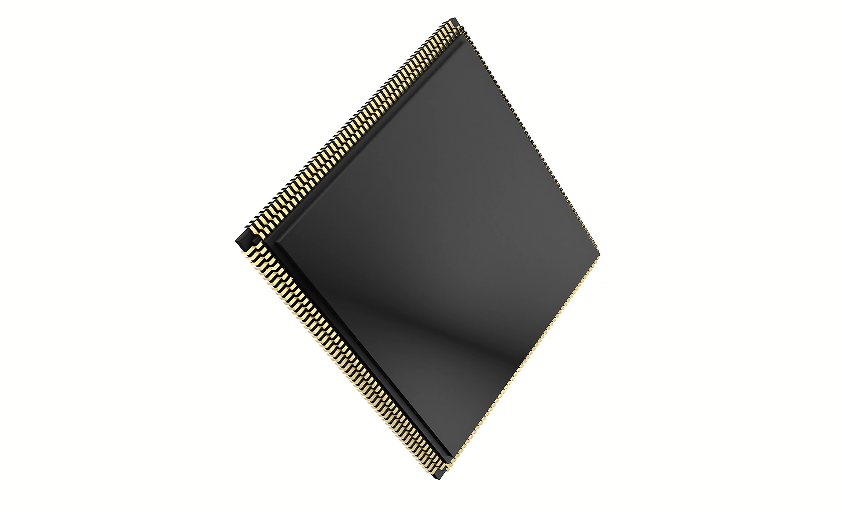 CPU computer processor or electronic chip on tray 3D model_2