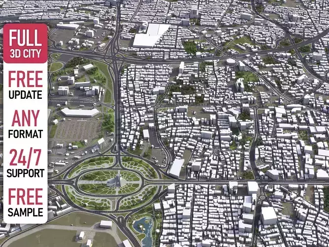 Tehran - 3D City Model Low-poly 3D model